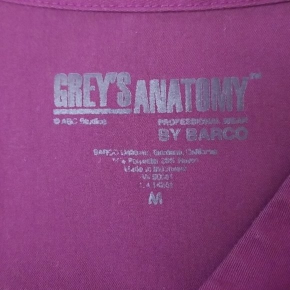 Grey's Anatomy Scrub Top Short Sleeve Medium - Picture 4 of 4